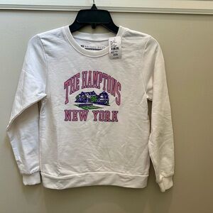 NWT Girls Prince Peter White Hamptons New York Sweatshirt Size Youth Large